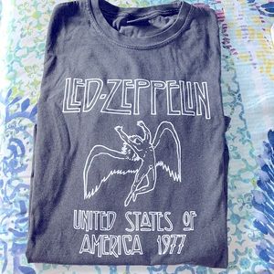 Led Zeppelin United States of America 1977 Grey Comfort Colors T Shirt XL NEW